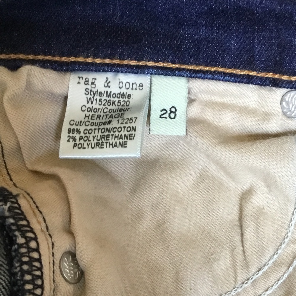 Rag & Bone Dark Wash Heritage Capri Jeans - Picture 9 of 11